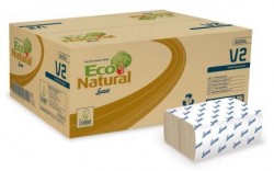 Doos van 3.800 Eco Natural papieren handdoekjes - 21 x 21 cm in Z-vouw