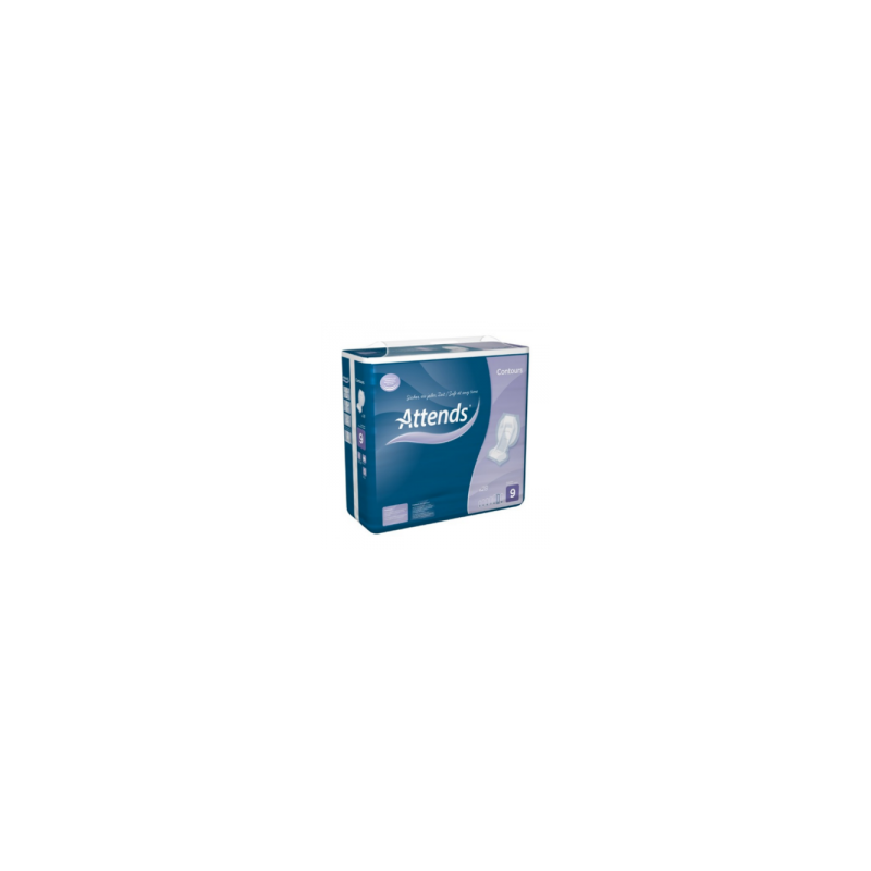 ATTENDS® Contours Regular 9 - Box of 112 incontinence pads