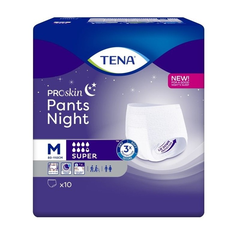 Tena Pants Night Super Size Medium Packaging 1 pack of 10 units