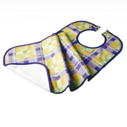 Textile and waterproof bib for adult - 45 x 87 cm